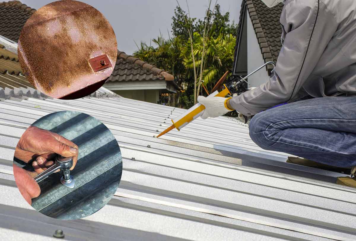 Étanchéité toiture - CMG RENOV 974 dans l'île de la réunion 974. Travaux de nettoyage toitureet application d’un anti-mousse curatif et préventif. Vérification de l’étanchéité de la toiture + resserrage des boulons + traitement de la rouille. Application d’une peinture hydrofuge et thermorégulateur pour toiturequi apporte une étanchéité et une réduction de température sous tôle de -17°